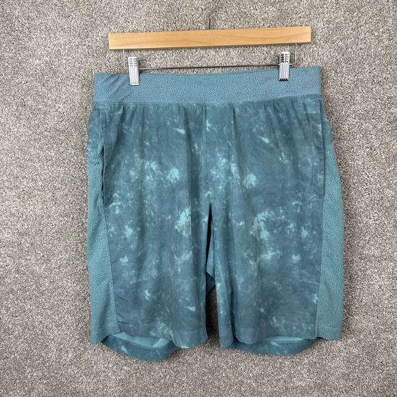 Lululemon T.H.E. Shorts H2O Teal Tie Dye Lined Pockets Men's‎ Large - Picture 1 of 11